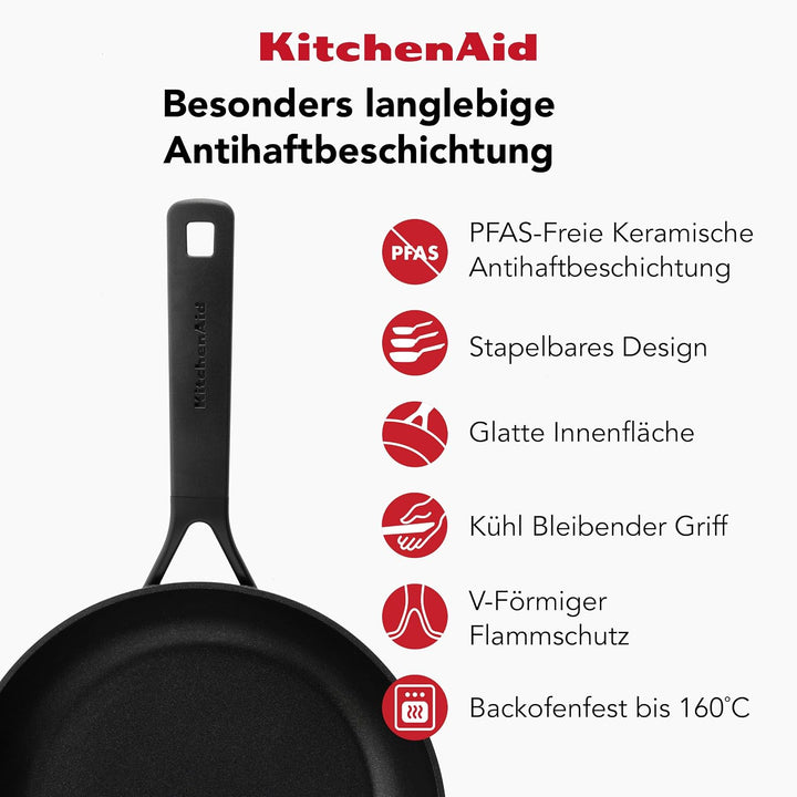 KitchenAid Classic Forged Bratpfanne (30cm), hart anodisiert, PFAS-freie gesunde keramische Antihaft