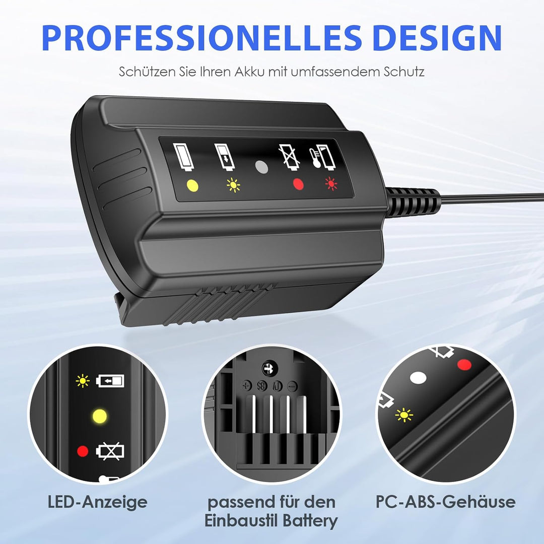 ASUNCELL WA3760 Ladegerät für Worx Akkus 18V (20V MAX), Akku Ladestation Schnell-Ladegerät für Worx