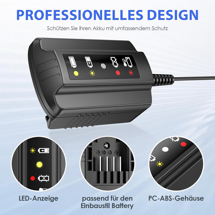 ASUNCELL WA3760 Ladegerät für Worx Akkus 18V (20V MAX), Akku Ladestation Schnell-Ladegerät für Worx