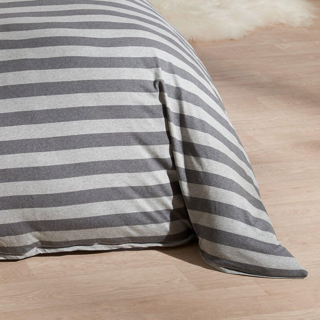 Traumschlaf Jersey Melange Wendebettwäsche Stripe grau 1 Bettbezug 135 x 200 cm + 1 Kissenbezug 80 x