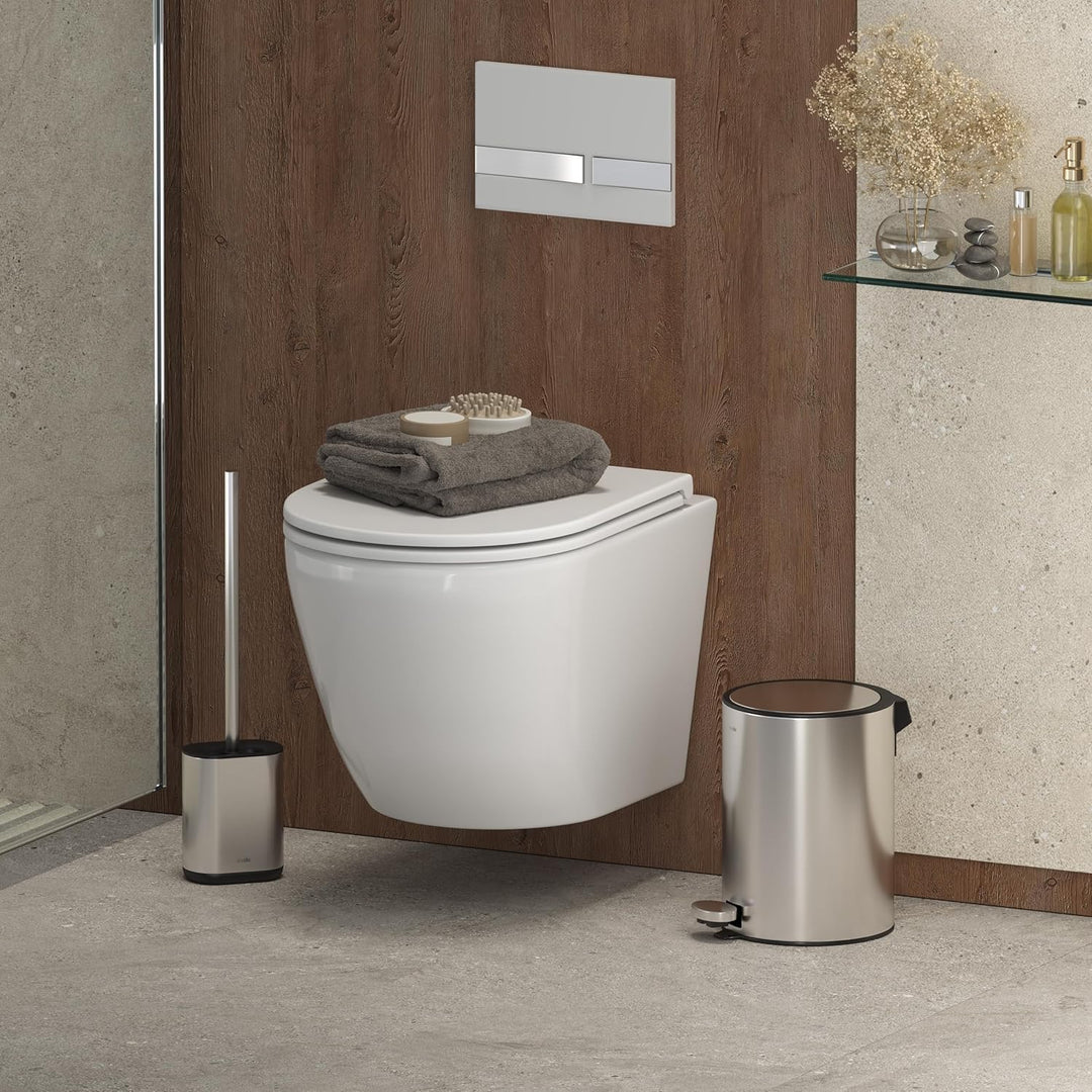 3 Liter Treteimer Softclose Klappdeckel leise schliessend Inneneimer Mülleimer Abfalleimer fingerpri