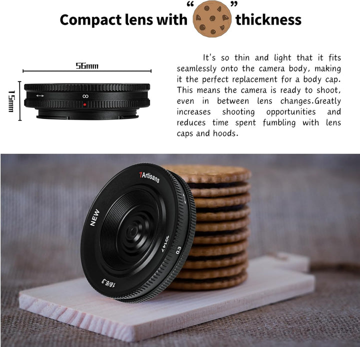 7artisans 18 mm F6.3 Ⅱ APS-C Ultra-Weitwinkel-Objektiv für Fujifilm FX-Mount Kameras
