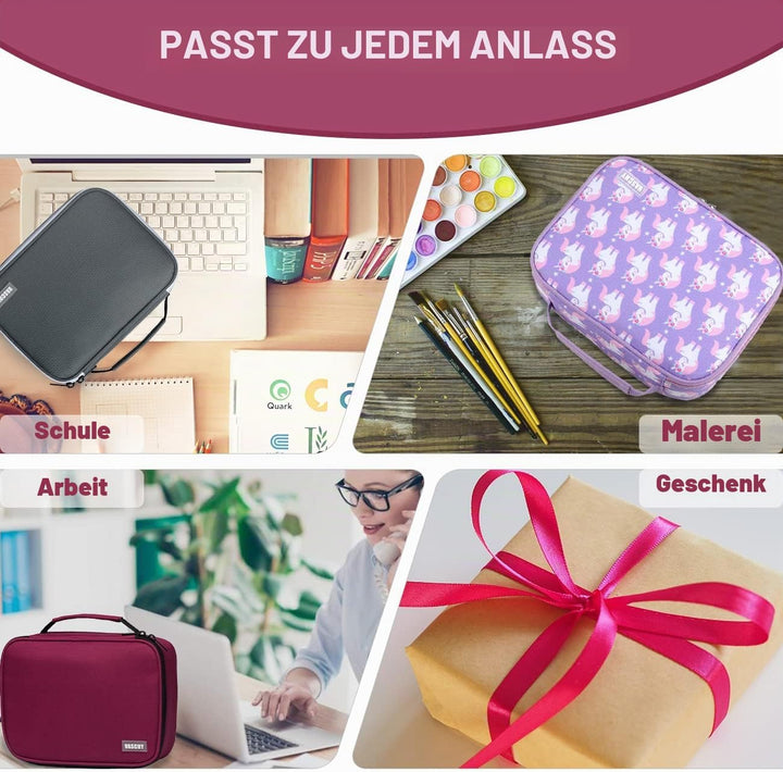 VASCHY Grosse Federmäppchen, Multi Fächer Mäppchen Organizer 72 Stück Etui Schule Federmappe Federta