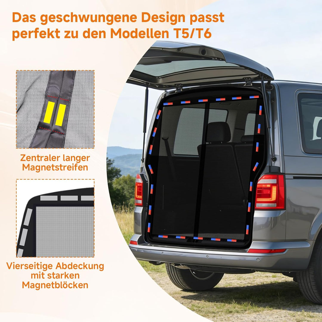 Moskitonetz Magnetisch für VW T5 T6 Heckklappe, Auto Insektennetze &amp; Sonnenschutz, Fliegengitter Aut