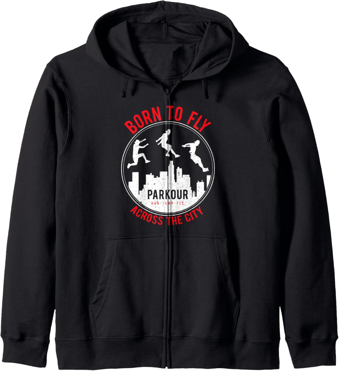 Funny Parkour Urban Free Running print Born To fly Kapuzenjacke