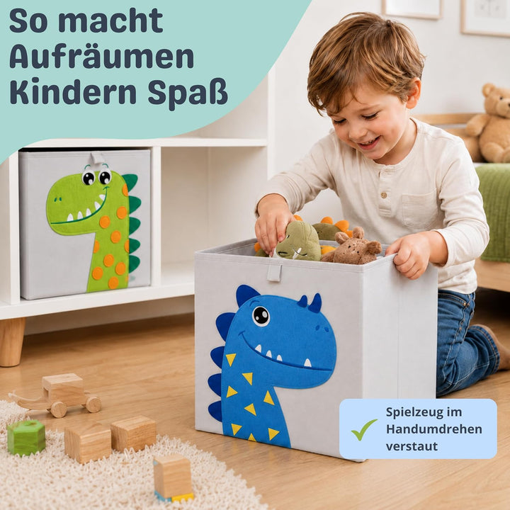 Aufbewahrungsbox Kinder für Kallax Regal I Einsatz Kinderregal I Faltbox 33x33x33 Kinderzimmer I Box