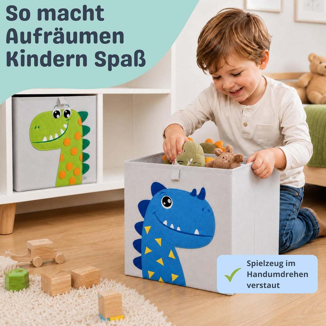 Aufbewahrungsbox Kinder für Kallax Regal I Einsatz Kinderregal I Faltbox 33x33x33 Kinderzimmer I Box