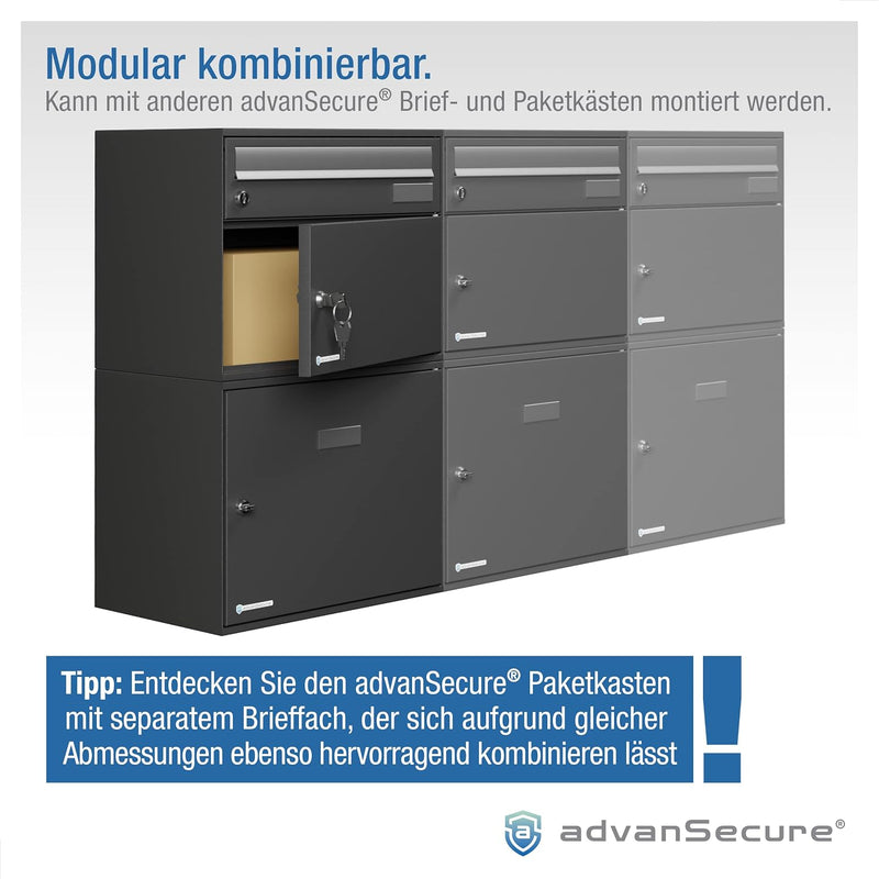 advanSecure® Paketkasten | innovatives Schliesssystem für kontaktlose Paket-Zustellung | für mittel-