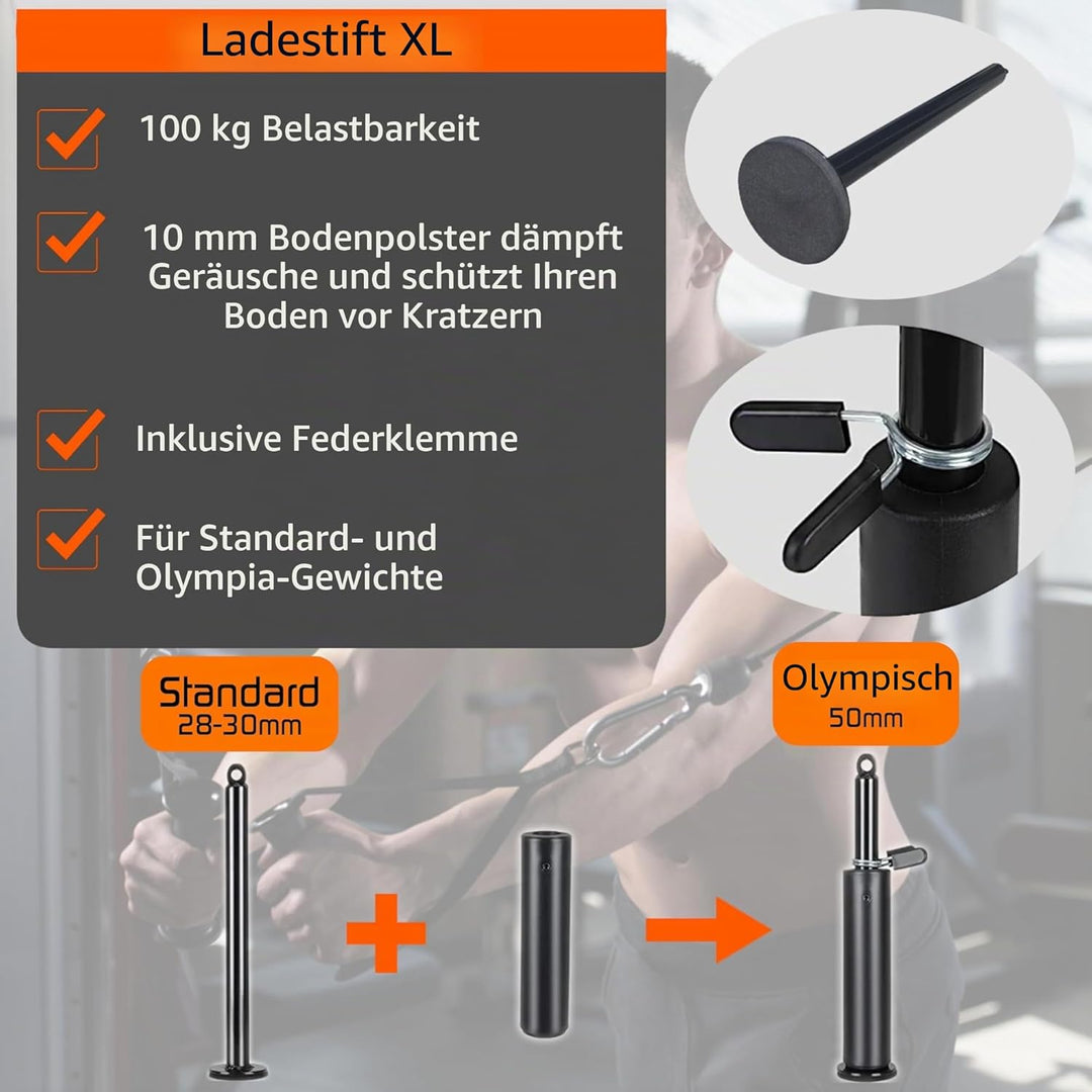 Ruffman Fitness Latzug - Gym Kabelzug Unterarmtrainer Arm-Krafttraining Trizeps Seil Gewicht Fitness
