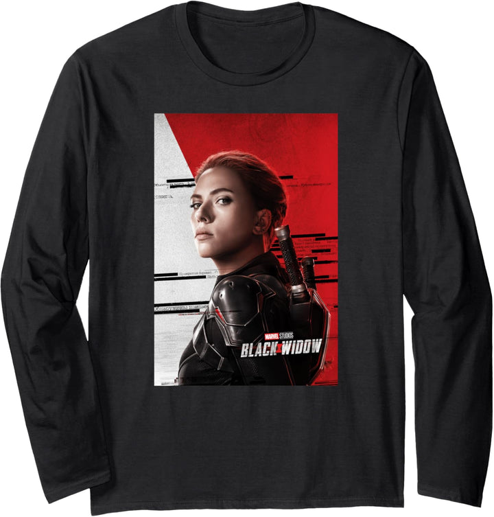 Marvel Black Widow Natasha Romanoff Teaser Movie Poster Langarmshirt
