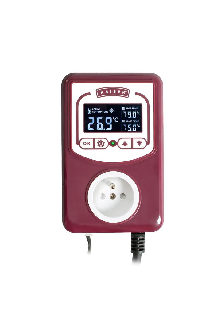 KAISER COMPANY Digitaler Thermostat für Räucheröfen – präzise Temperatursteuerung 15–130°C, Kalibrie