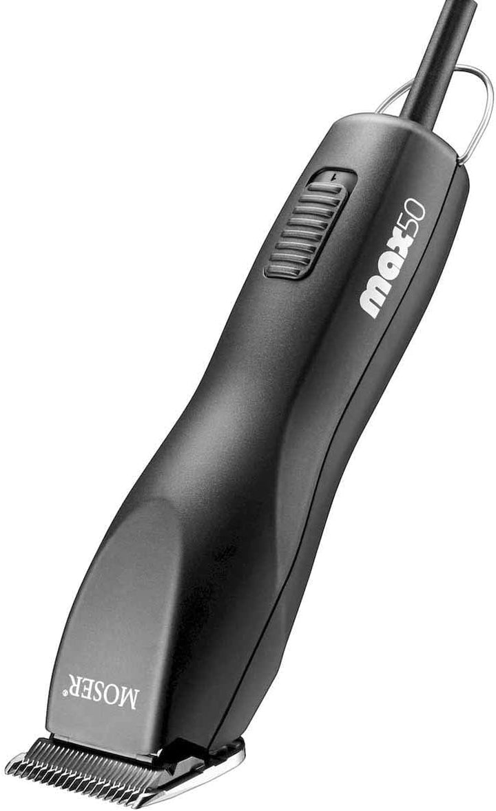Moser Rotschopf24 Edition für Profis: Schermaschine MAX 50 mit 2 Metallaufsteckkämmen und Rotschopf2