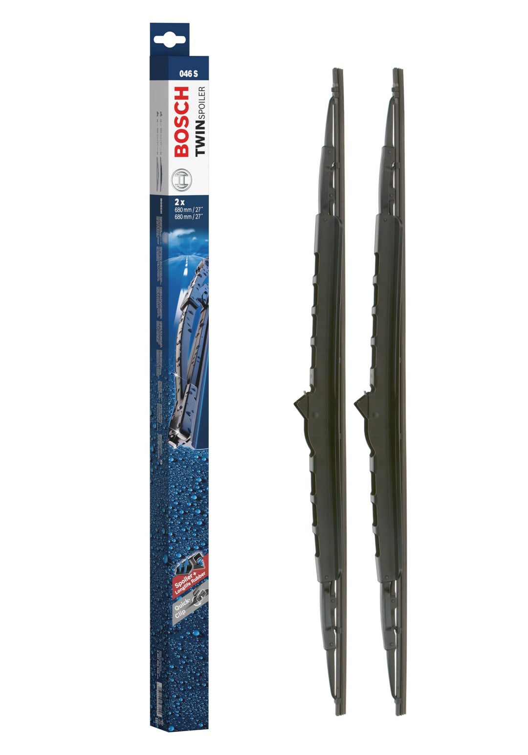 Bosch Scheibenwischer Twin Spoiler 046S, Länge: 680mm/680mm – Set für Frontscheibe 3397005046 2 Stüc