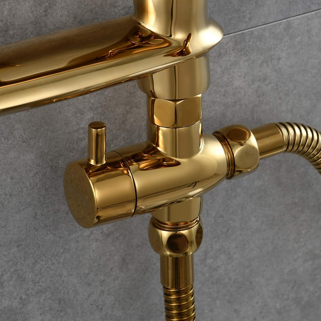 Tecmolog Umstellventil Dusche 3 Wege 1/2" Messing Absperrventil Dusche T Adapter für Handbrause Tita