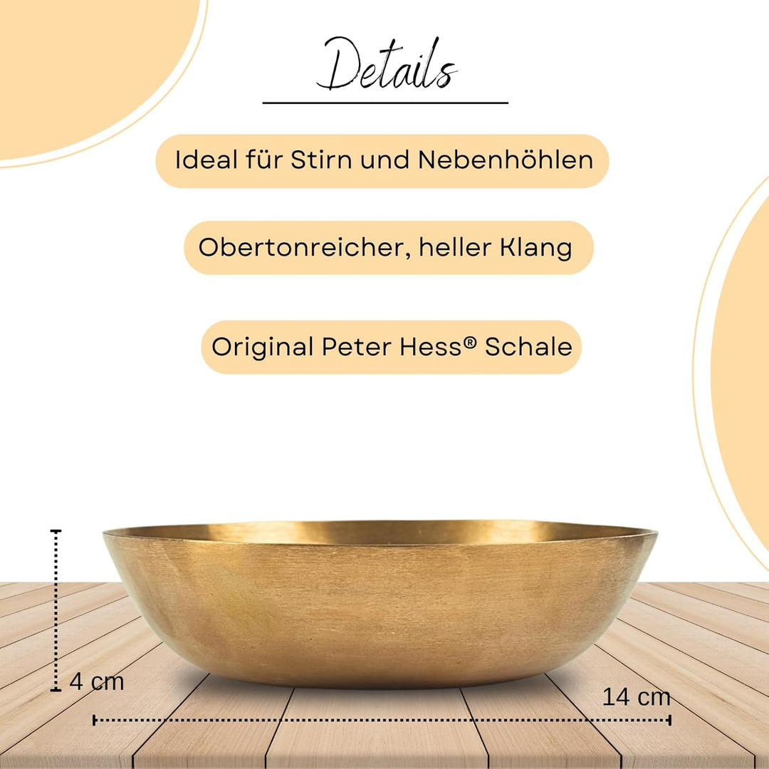 Peter Hess Therapieklangschale Kopfschale (14 cm, 250 g) mit hochwertigem Buchenholzschlägel, Filzun