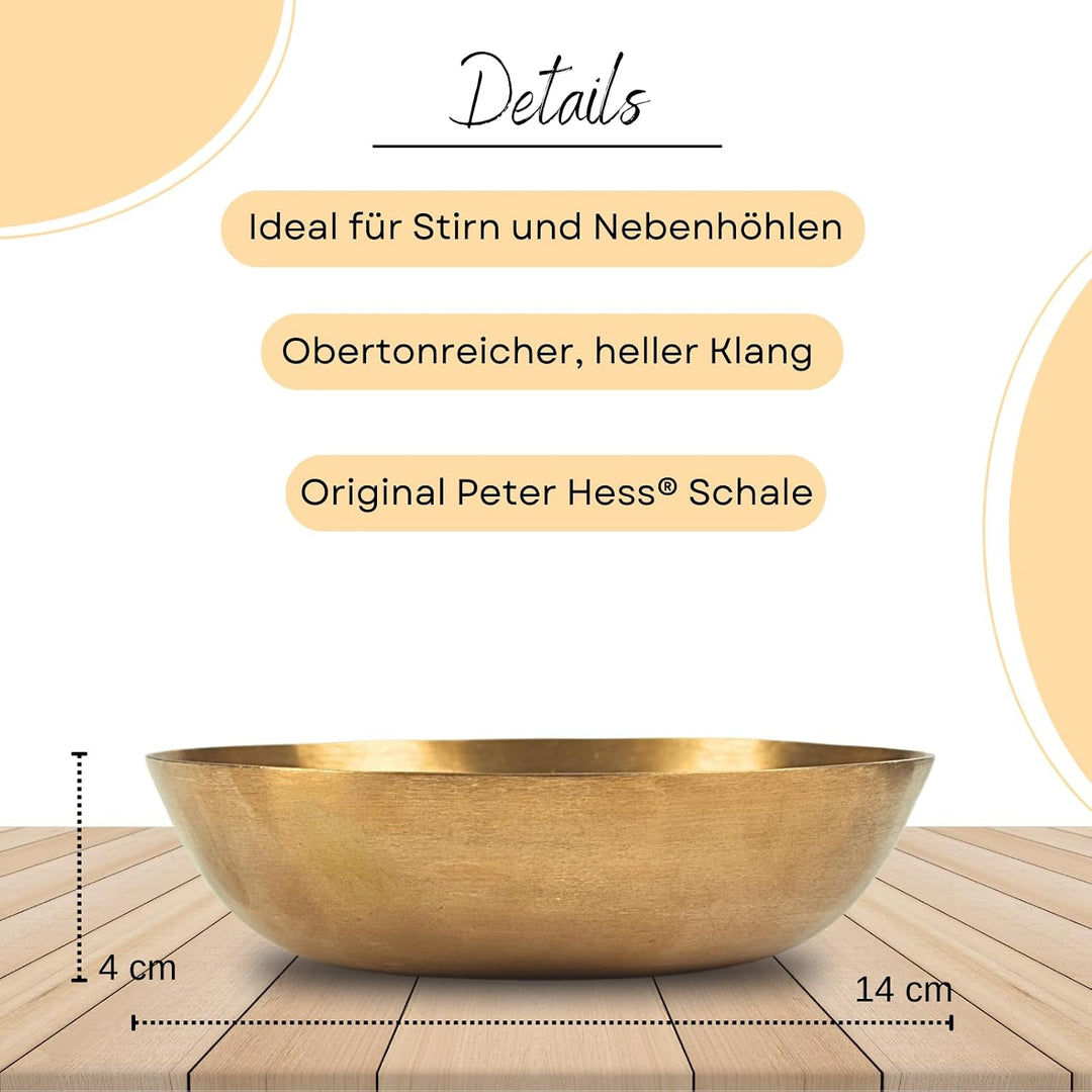 Peter Hess Therapieklangschale Kopfschale (14 cm, 250 g) mit hochwertigem Buchenholzschlägel, Filzun