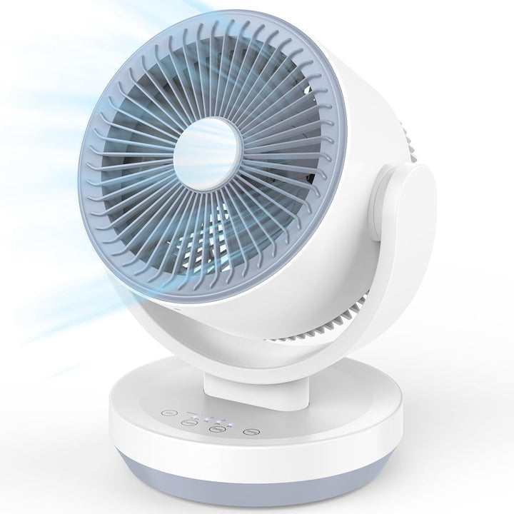 Leiser Tischventilator mit Kühlfunktion, 3 Geschwindigkeitsstufen, starker Luftstrom, 90° verstellba