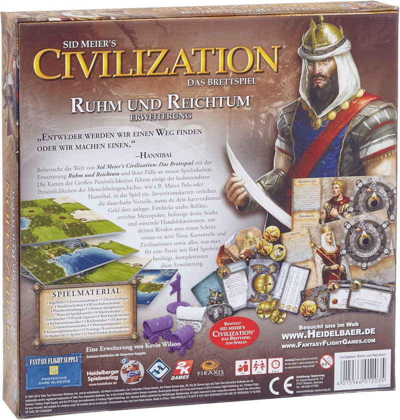 Asmodee Civilization: Das Brettspiel - Ruhm und Reichtum, Erweiterung, Kennerspiel, Deutsch, Das Bre