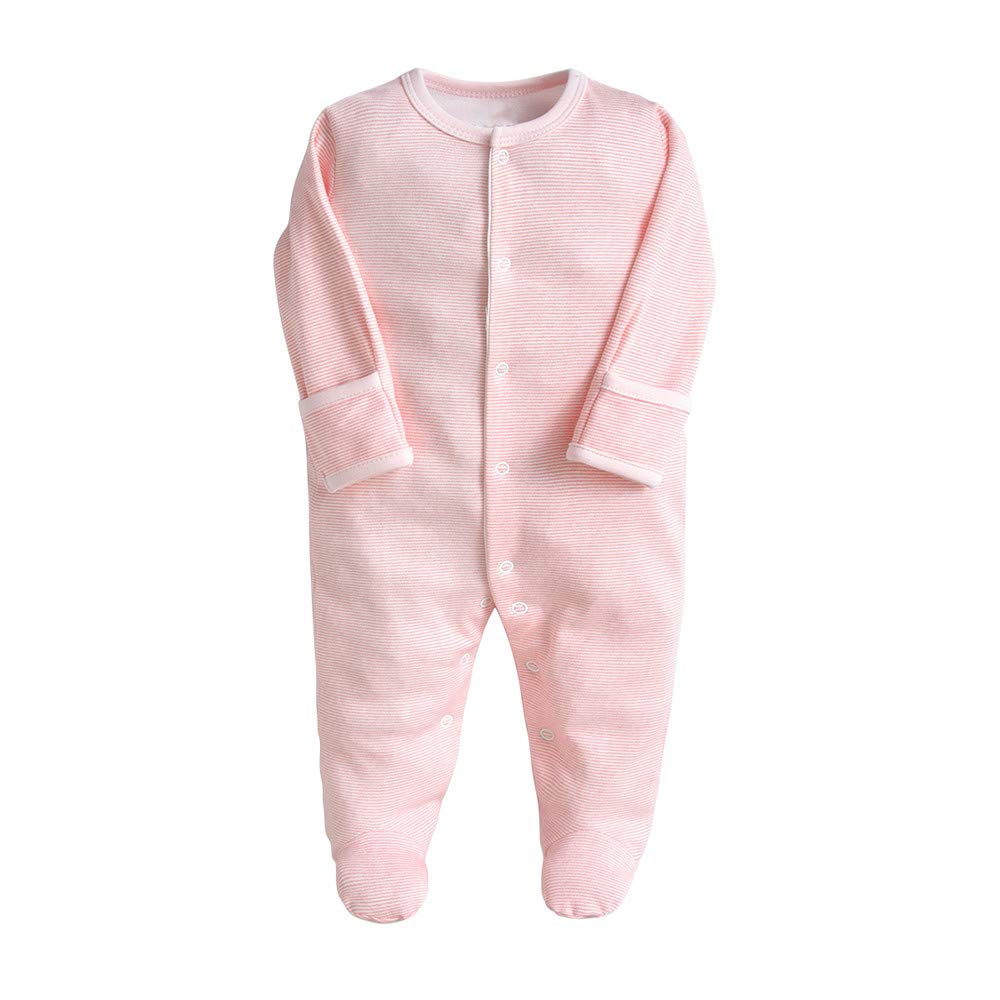 Minizone Baby Schlafanzug Pack of 3, Strampler Langarm Pyjamas Schlafstrampler 3-6 Monate 3-6 Monate