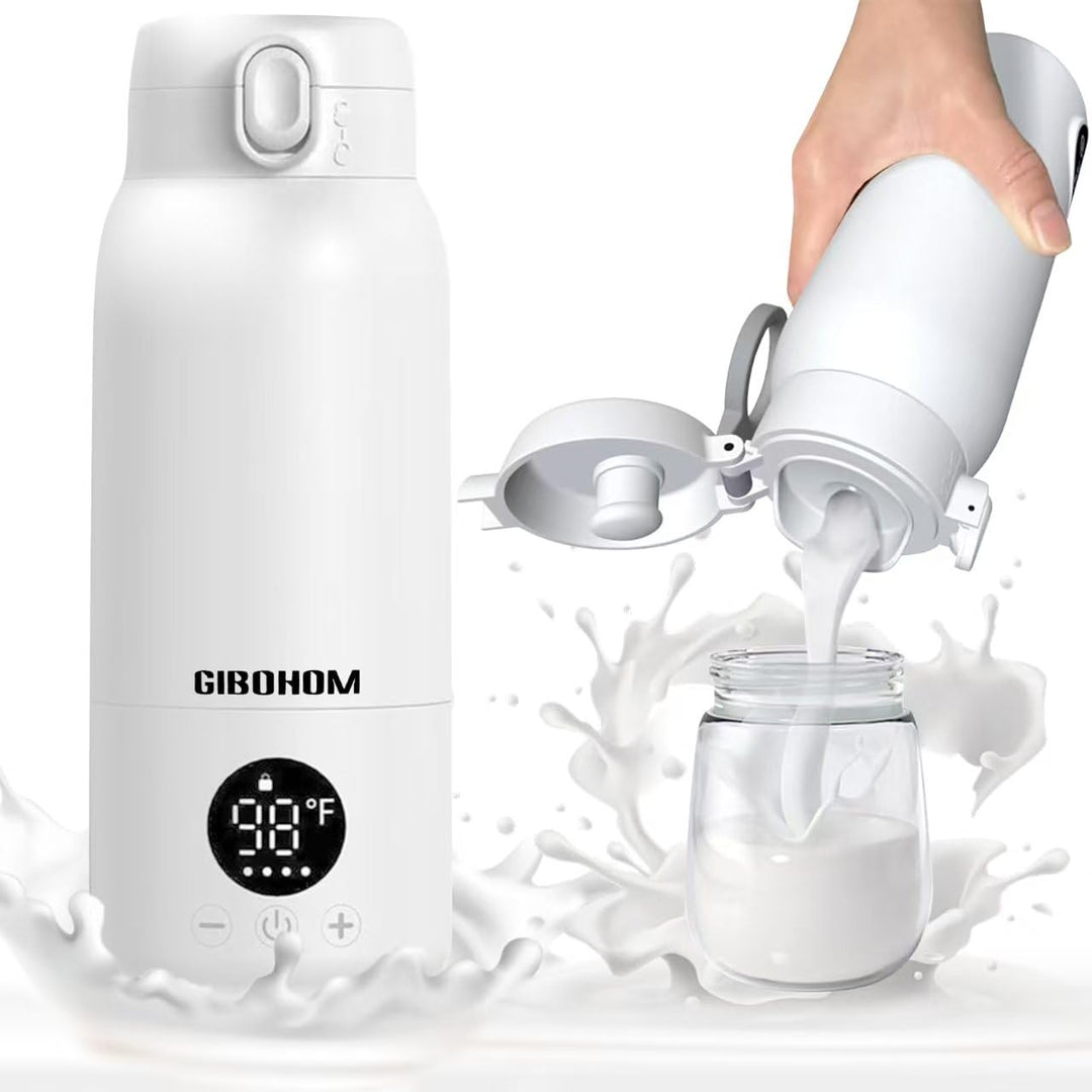 Tragbarer Flaschenwärmer Baby Unterwegs mit 500ml Grosse Kapazität, Schnelles Aufheizen Babyflaschen