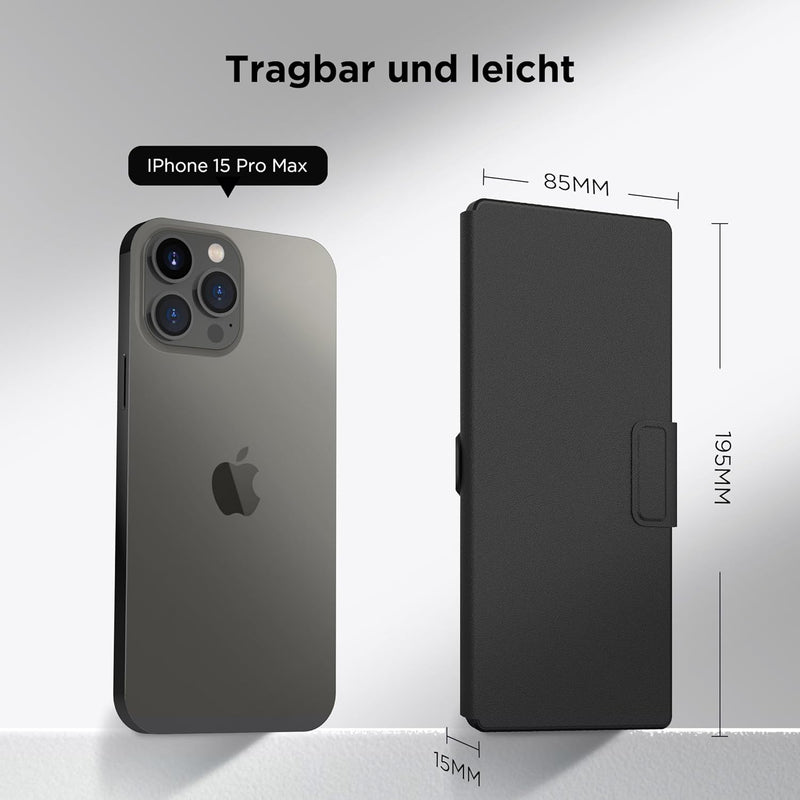CACOE Bluetooth Tastatur mit Ständer, Mini Tastatur für Handy, Ultraflache Tragbare, Faltbare, Dual-