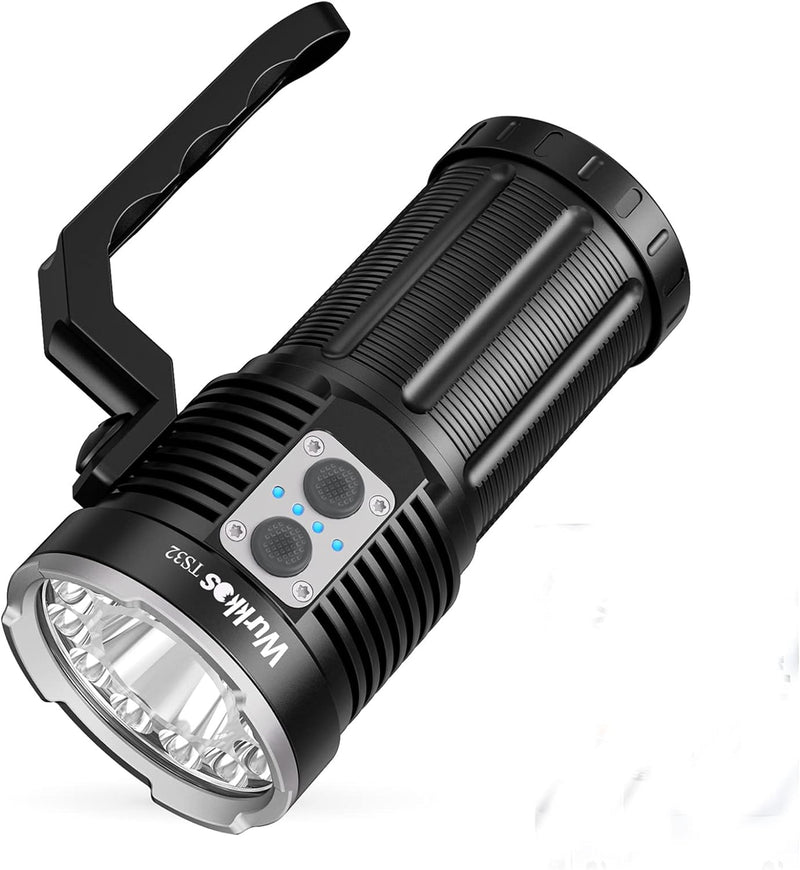 Wurkkos TS32 Taschenlampe USB C Wiederaufladbar, 15000 Lumen Taschenlampe mit leistungsstarken 12*Ni