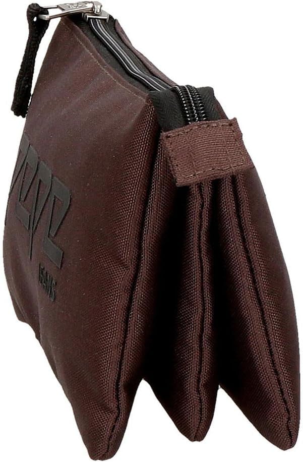 Pepe Jeans Osset Dreifaches Federmäppchen Braun 22x12x5 cms Polyester Braun Dreifacher Fall, Braun D