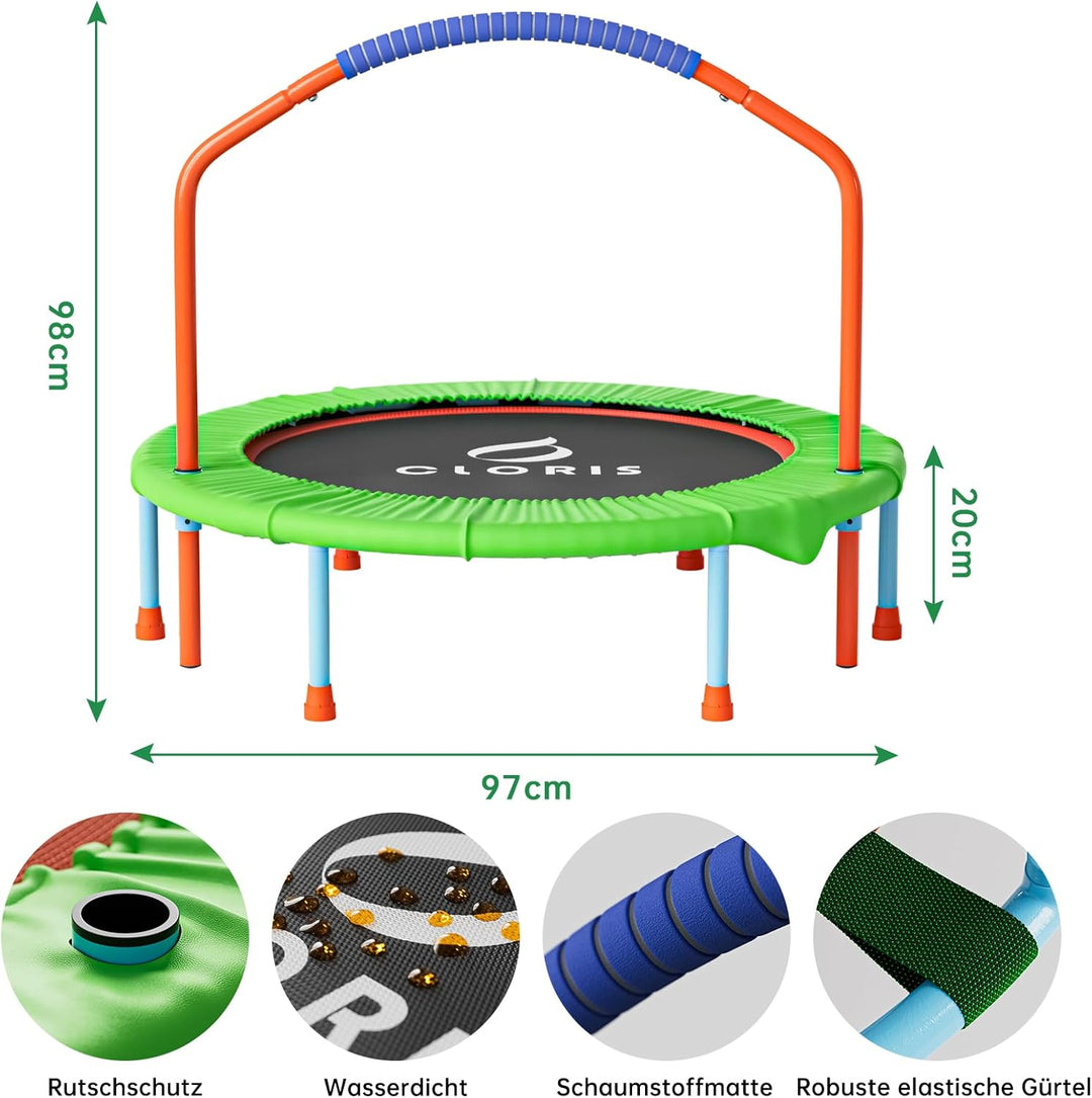 CLORIS 101,6 cm faltbares Fitness-Trampolin – maximale Belastung 220bl, Rebounder mit verstellbarem