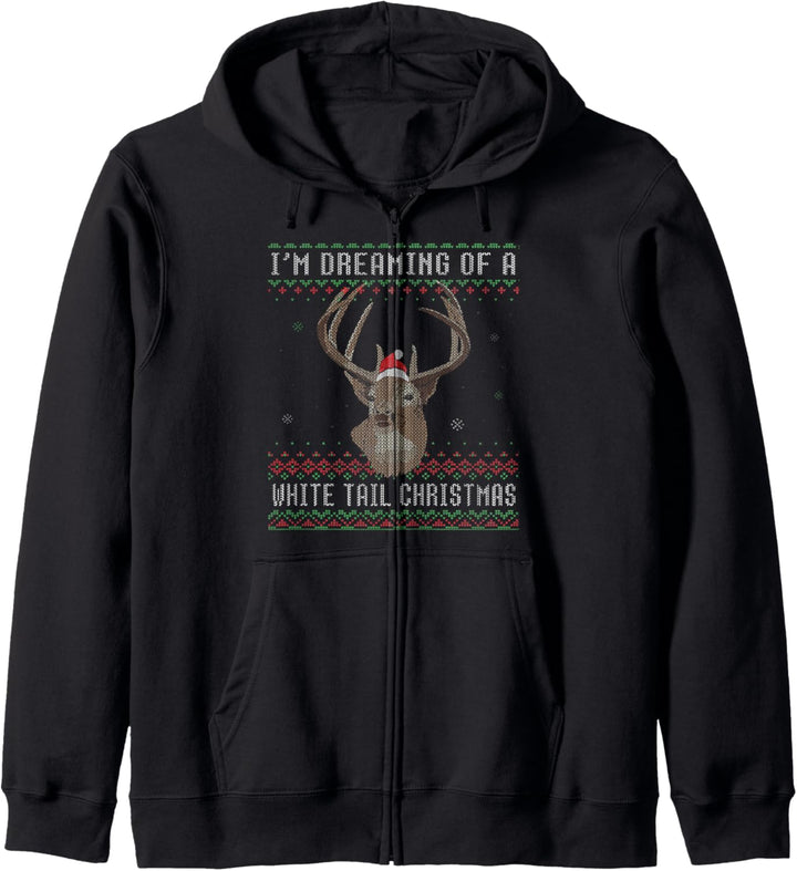 I'm Dreaming Of A White Tail Christmas Deer Christmas Kapuzenjacke