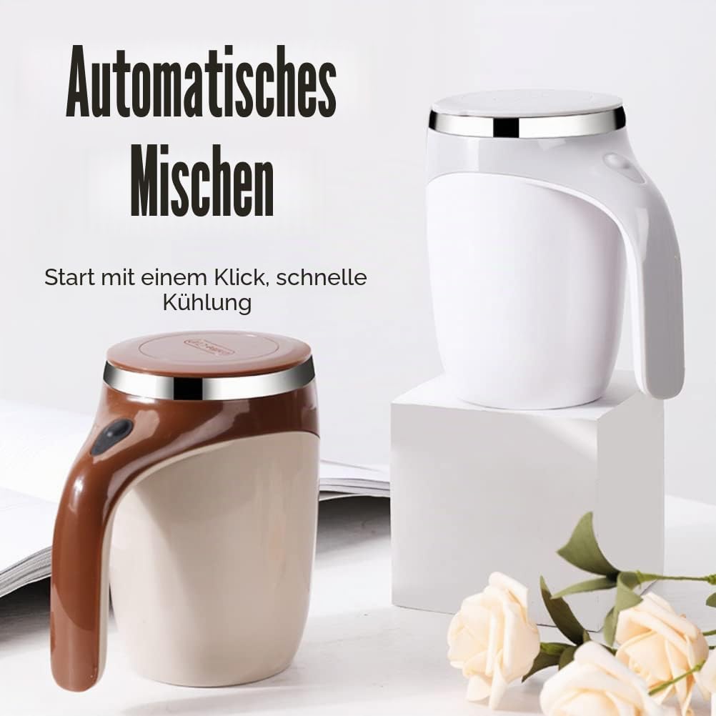 KKPLZZ Automatische magnetische Rührkaffeetasse, 380 ml elektrische Rührtasse Home Office Travel Aut