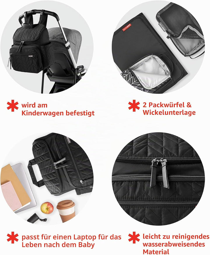 Skip Hop 203106 Forma Backpack - Latte Schwarz, Schwarz