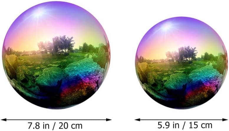 Cabilock 2 Stücke Edelstahlkugeln Garten Dekokugel Edelstahl Gartenkugel Rasen Spiegelkugel Hohlkuge