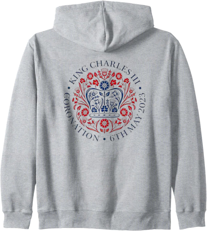 King Charles III Royal Coronation Logo 6. Mai 2023 Andenken Kapuzenjacke
