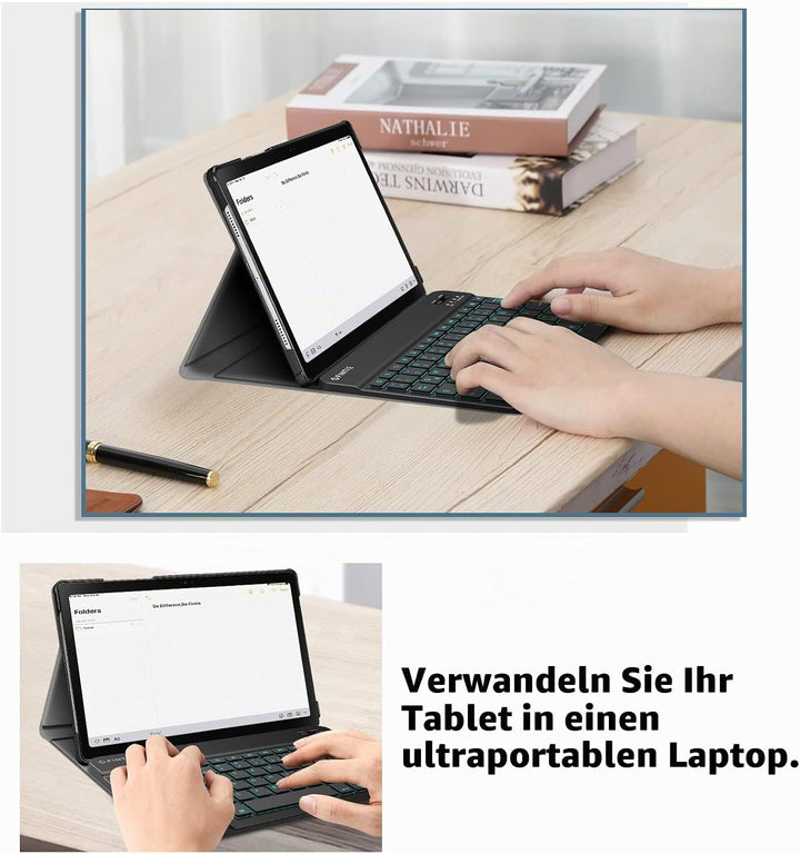 FINTIE Beleuchtete Tastatur Hülle für Samsung Galaxy Tab A8 10.5 Zoll 2022/2021 SM-X200/X205/X207 -