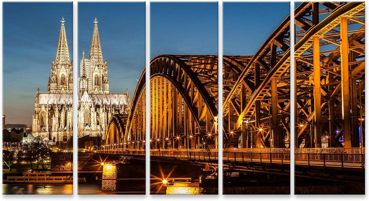 islandburner Bild auf Leinwand Hohenzollernbrücke Und Kölner Dom In Der Abenddämmerung Bilder Wandbi