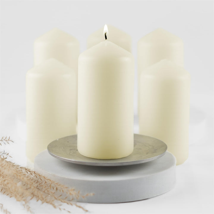 HOFER STUMPENKERZEN SET 60 x 120 mm – elfenbein, creme, champagner | besonders lange Brenndauer ca.