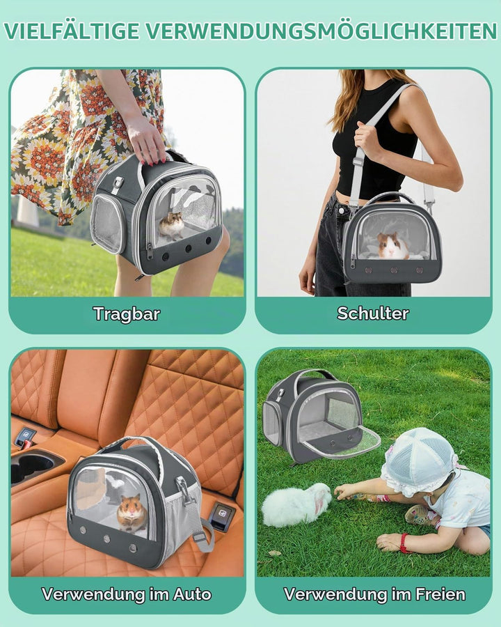 ERKOON Transportbox Katze Baby BabyKatzen transportboxen Kaninchen Kleintier Haustier-Tragetasche, M