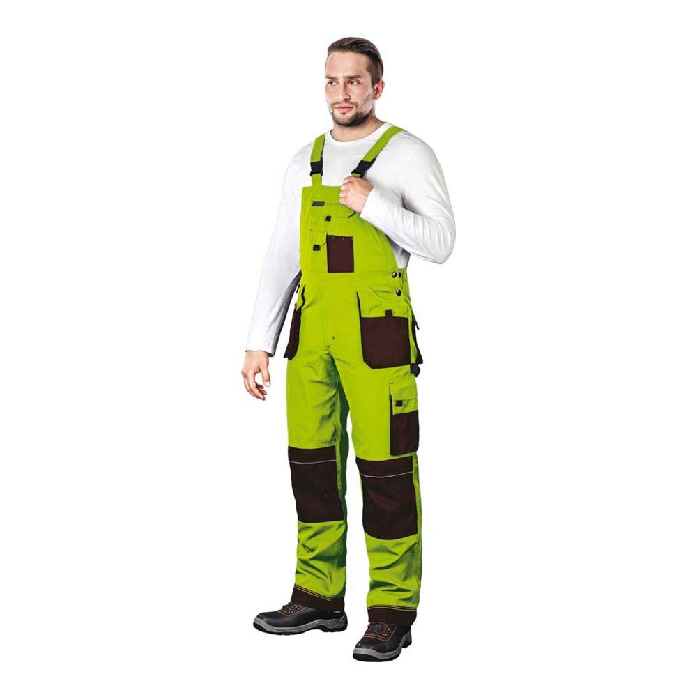 Leber &amp; Hollman Herren Arbeits-Latzhose LH-FMN-B, 65% Polyester 35% Baumwolle 270 g/m2 und Verstärku
