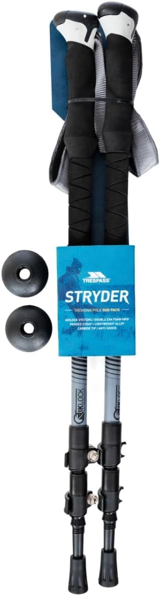 Trespass Lightweight Trekking Poles Stryder Schwarz EACH, Schwarz EACH