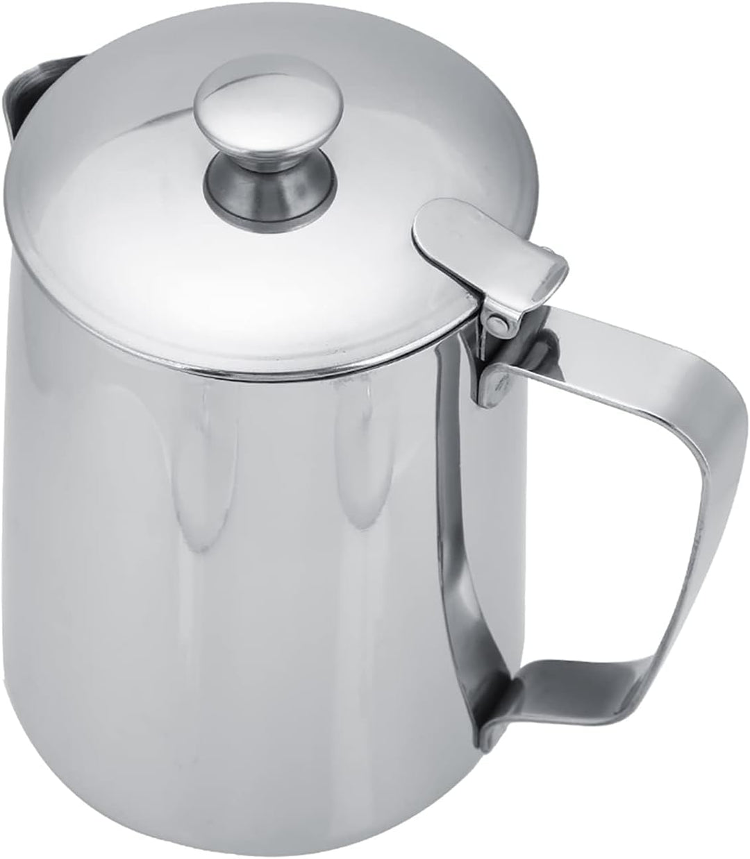 Milchkännchen mit Deckel, Milchkanne Edelstahl Milchschaumkännchen Kaffeekännchen Kännchen für Kaffe