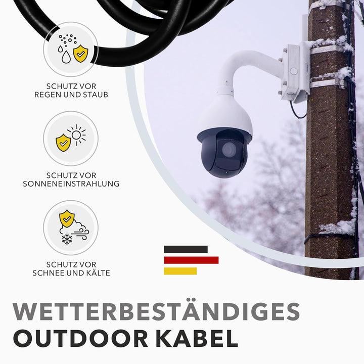 RedStar24 Cat7 Erdkabel 50m Outdoor LAN Kabel S/FTP AWG23/1 UV-beständig | PE Doppelmantel, PoE, dir