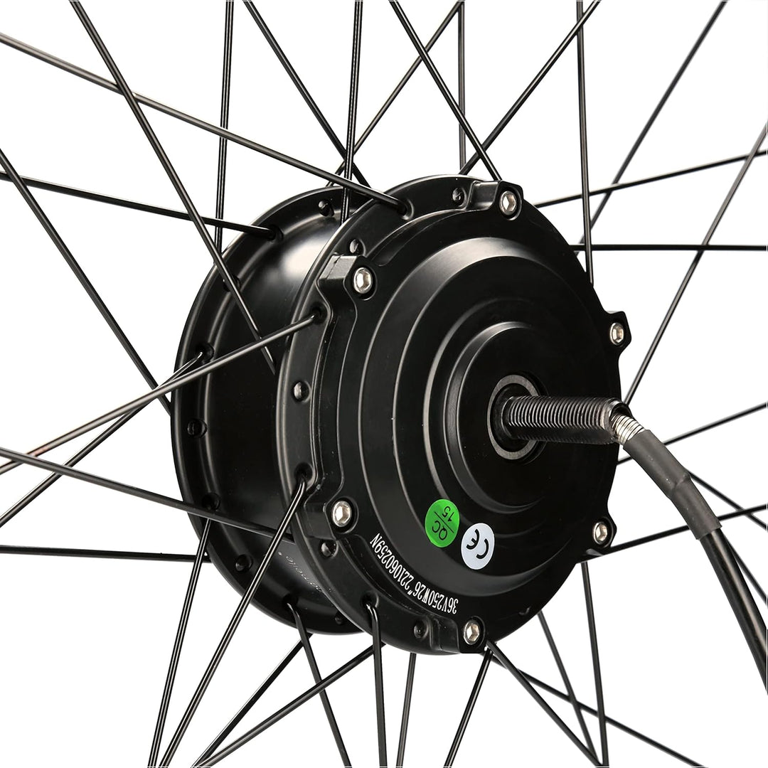 E-Bike Nabenmotor Vorderrad, eingespeicht, Schwarz, 20''/26''/28'', 36V/48V, 250W, E-Bike, Elektro F