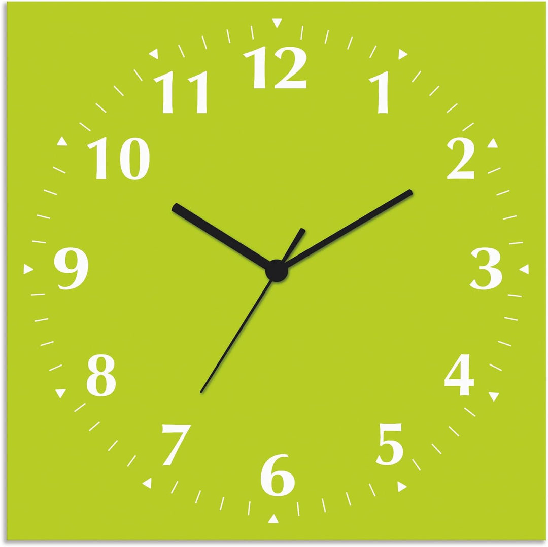 ARTLAND Wanduhr ohne Tickgeräusche Alu Funkuhr 30x30 cm Quadratisch Lautlos 12 Ziffern Farbig Schlic