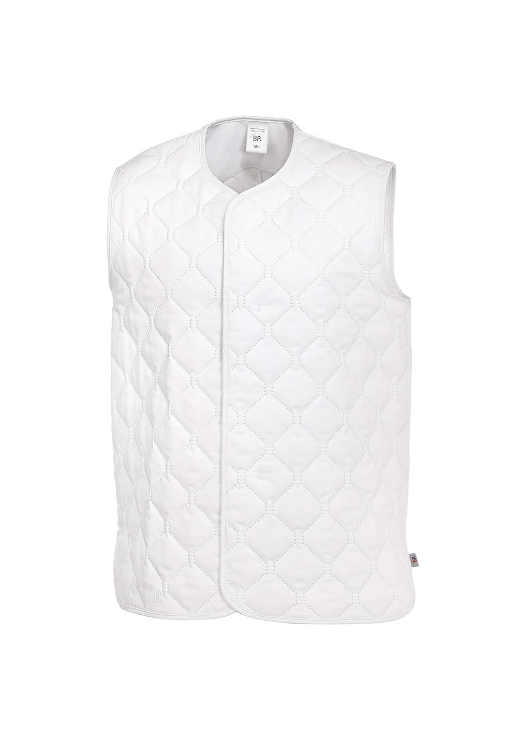 BP 1683-665-21-Sn Unisex-Steppweste, Ärmellos, V-Ausschnitt, 500,00 g/m² Stoffmischung, weiss, Sn, S