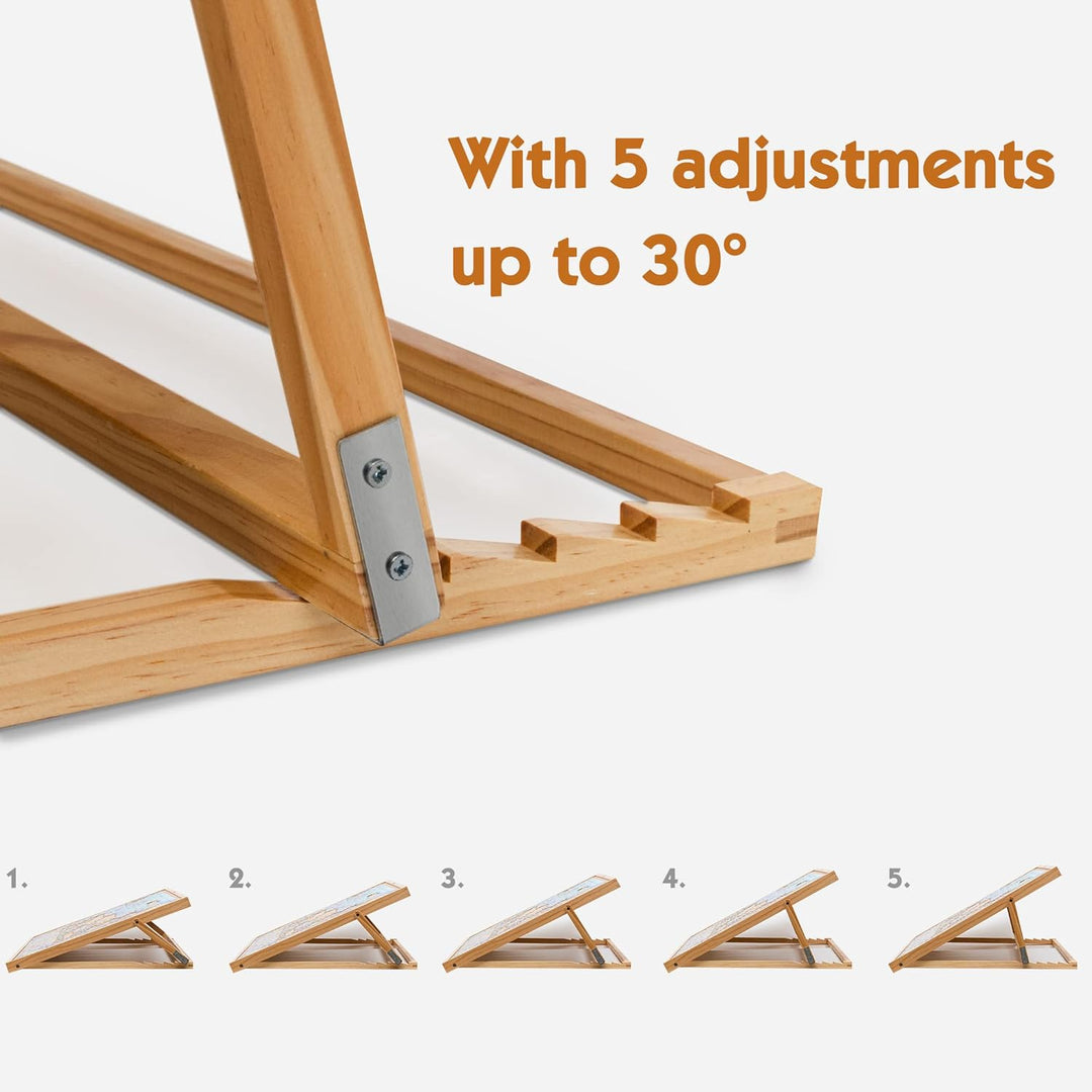 Becko Adjustable Wooden Puzzle Board Jigsaw Puzzle Plateau Puzzle Easel for Adults and Kids for Puzz