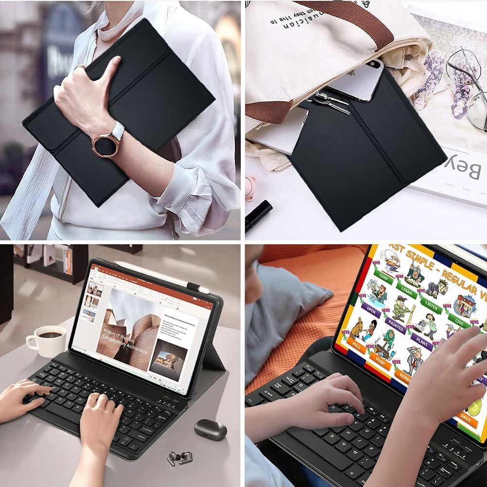 Tastatur hülle für Lenovo Tab M10 Plus 10,3 Zoll FHD (TB-X606F/TB-X606X) / K10 (TB-X6C6) Hülle mit T