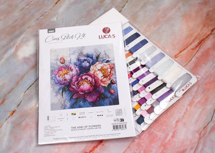 MARUSSIA Luca-S Kreuzstich Stickpackung Der König der Blumen, Zählmuster, 32x32cm