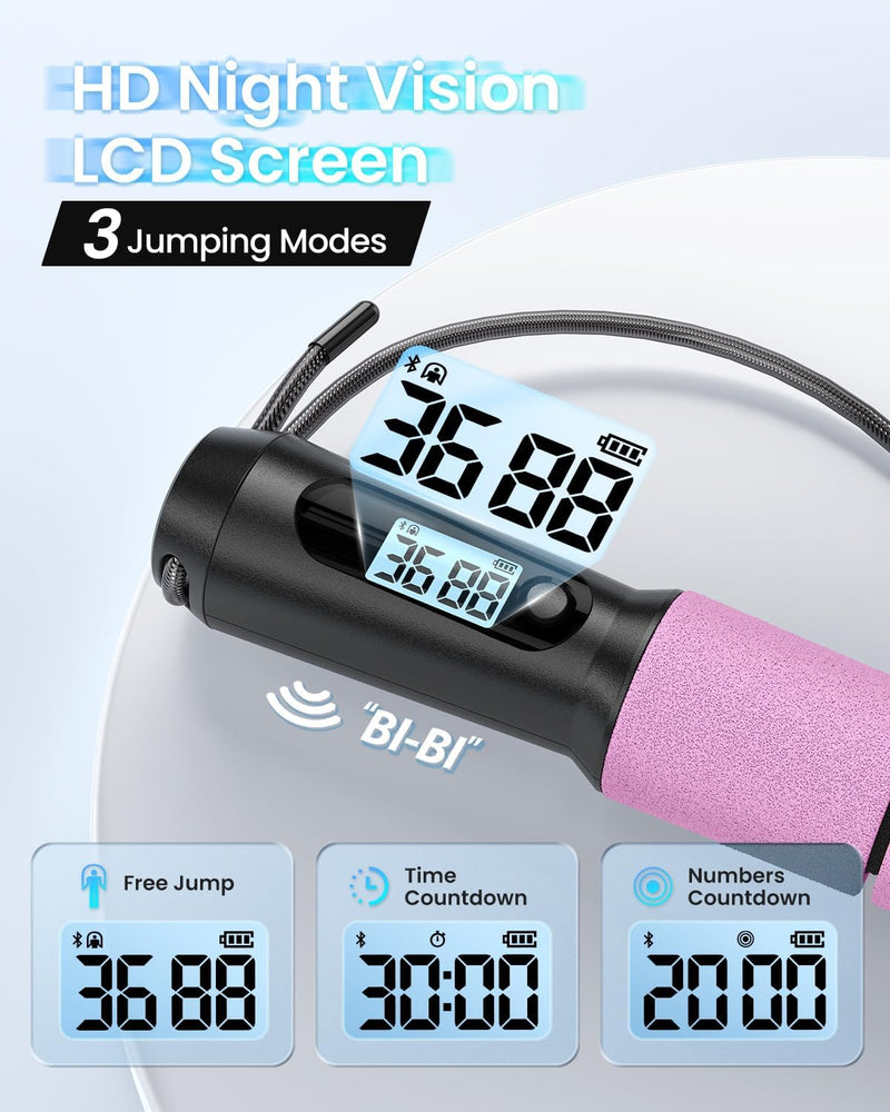 RENPHO Springseil, Smart Fitness Skipping Rope mit APP Daten Analyse, Workout-Jump Rope, Speed Rope
