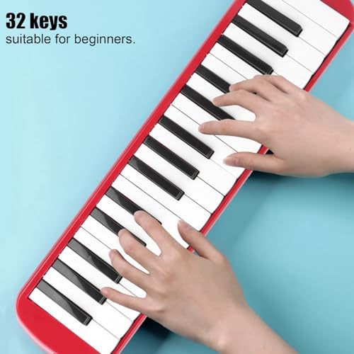 32 Tasten Melodica ABS IRIN Melodica Geeignet für Anfänger Übungstasche Blasmusikinstrument Tastatur