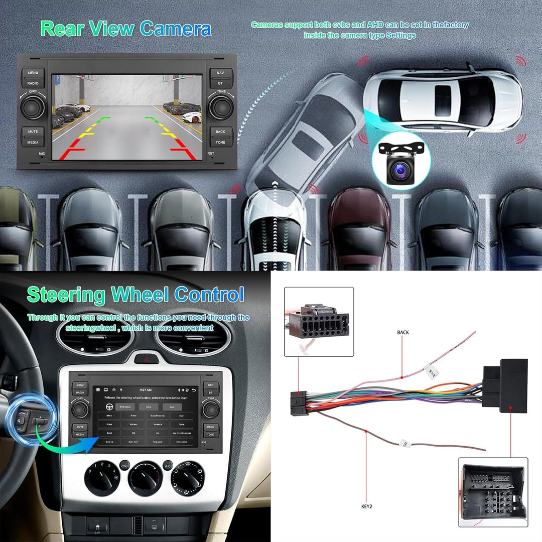Hodozzy 8 Core 4G+64G Autoradio Android für Ford Transit Fiesta Focus Galaxy Mondeo C-Max S-Max Conn